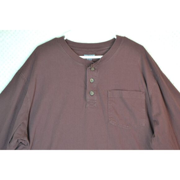 Duluth Trading Co Men's 2XL Relaxed Fit Long Tail Tee Maroon Long Sleeve - Picture 2 of 11